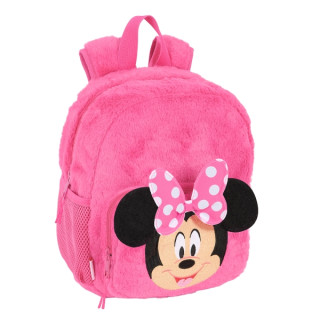 Safta Minnie Mouse Mochila Guarderia de Peluche - Textura Suave - Tarjeta de Identificacion - Asa de Mano Superior - 6L - 220x10