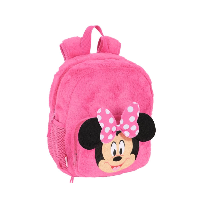 Safta Minnie Mouse Mochila Guarderia de Peluche - Textura Suave - Tarjeta de Identificacion - Asa de Mano Superior - 6L - 220x10