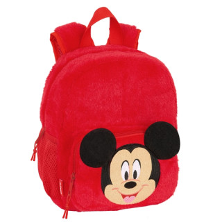 Safta Mickey Mouse Mochila Guarderia de Peluche - Textura Suave - Tarjeta de Identificacion - Asa de Mano Superior - 6L - 220x10