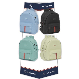 Safta el Ganso Basics Expositor con 8 Ganchos para Mochilas - Carton Reciclado - Ecologico - Mejora Visualizacion de Productos -