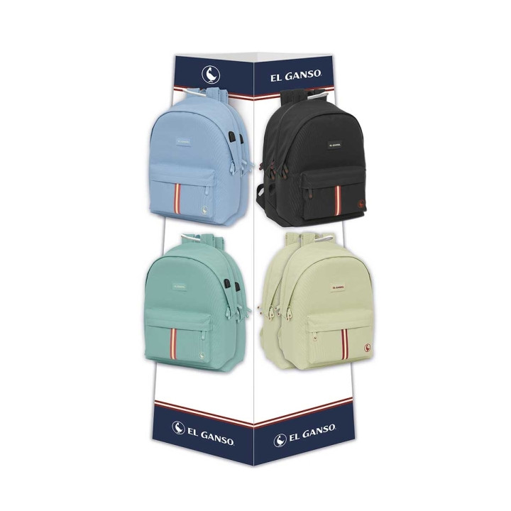 Safta el Ganso Basics Expositor con 8 Ganchos para Mochilas - Carton Reciclado - Ecologico - Mejora Visualizacion de Productos -