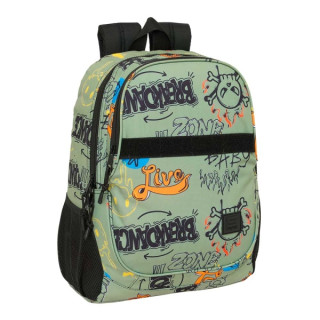 Safta Graffiti Zone Mochila Adaptable a Carro - Portabotellas - Dos Compartimentos Grandes - Tirador Doble - Hombreras Ergonomic