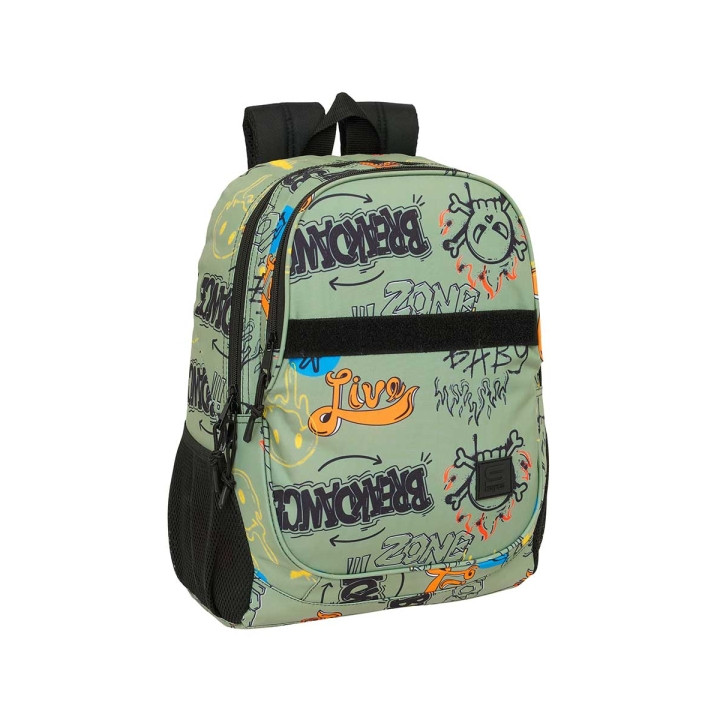 Safta Graffiti Zone Mochila Adaptable a Carro - Portabotellas - Dos Compartimentos Grandes - Tirador Doble - Hombreras Ergonomic
