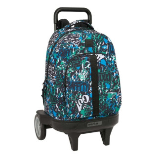 Safta Graffiti Go Mochila con Carro - Portabotellas - Ruedas Antivibracion - Hombreras Acolchadas - Sistema de Bloqueo - 33L - M