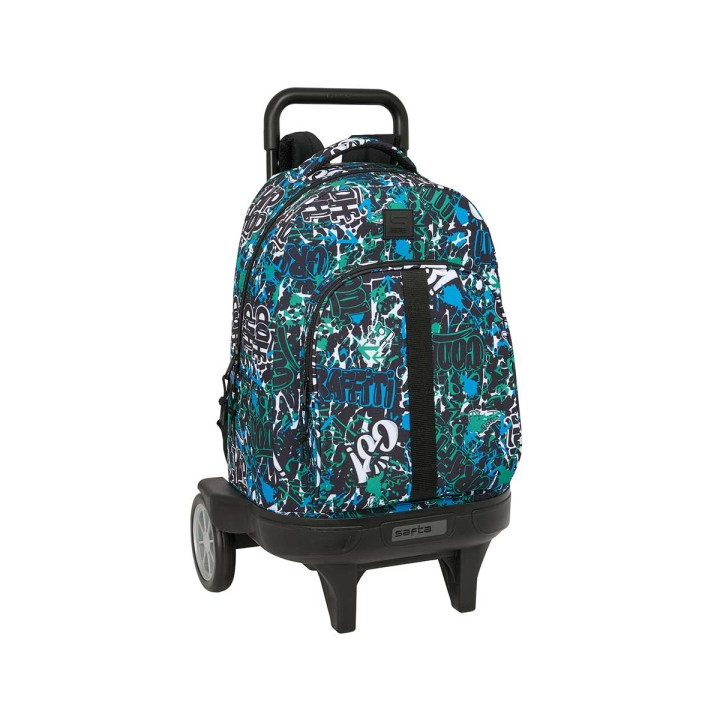 Safta Graffiti Go Mochila con Carro - Portabotellas - Ruedas Antivibracion - Hombreras Acolchadas - Sistema de Bloqueo - 33L - M
