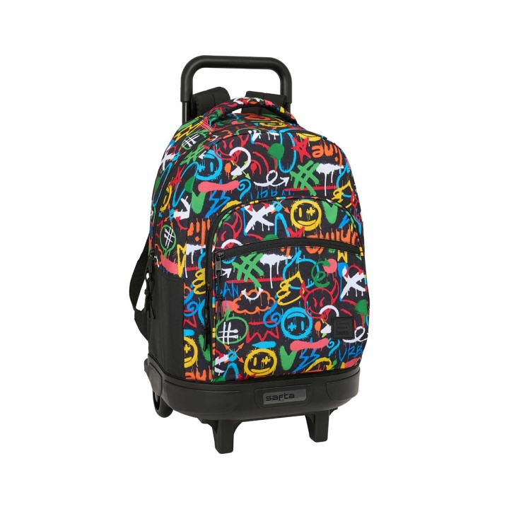 Safta Mochila con Carro - Extraible - Bolsillo Frontal - Portabotellas - Tirador Doble - Hombreras Acolchadas - Asa Acolchada -