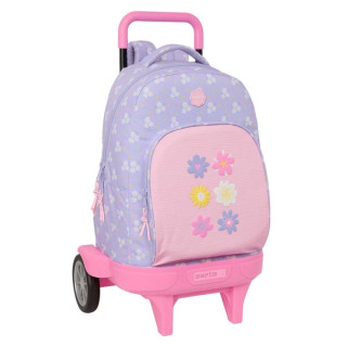 Safta Bouquet Mochila con Carro - Extraible - Bolsillo Frontal - Ruedas Antivibracion - Hombreras Acolchadas - Asa Acolchada Sup