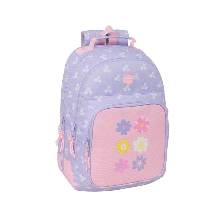 Safta Bouquet Mochila con 2 Compartimentos - Antirozaduras - Adaptable a Carro - Bolsillo Frontal - Portabotellas - Tirador Dobl