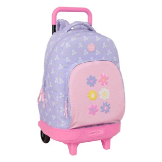 Safta Bouquet Mochila con Carro - Extraible - Bolsillo Frontal - Portabotellas - Tirador Doble - Hombreras Acolchadas - Asa Acol
