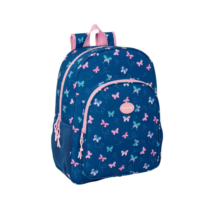 Safta Blackfit8 Mariposas Mochila Adaptable a Carro - Bolsillos Laterales - Doble Tirador - Ergonomia Acolchada - Asa Superior -