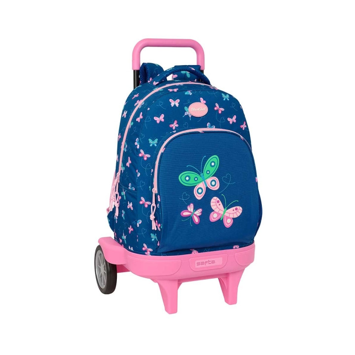 Safta Blackfit8 Mariposas Mochila con Carro - Extraible - Portabotellas - Tirador Doble - Hombreras Acolchadas - Tarjeta ID - Ru