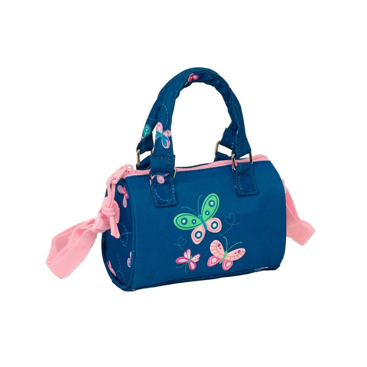Safta Blackfit8 Mariposas Bolso - Cremallera - Interior Forrado - Asas de Mano y Bandolera - 1.20L - Detalles de Mariposas - 160
