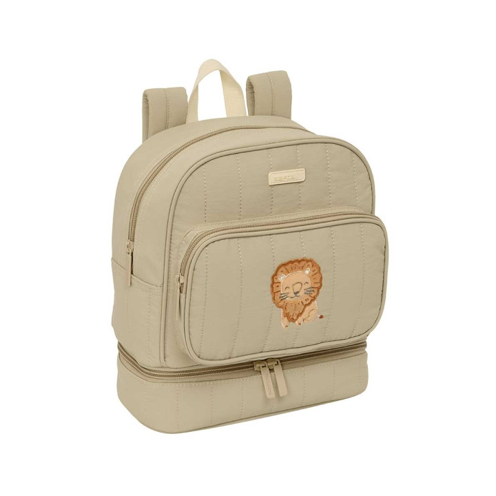 Safta Leon Mochila Guarderia - Isotermica - Tarjeta de Identificacion - Asa Superior - Compatible con Carro - 7.25L - 220x100x27