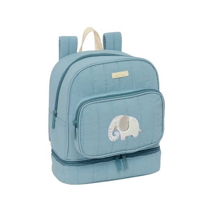 Safta Elefante Mochila Guarderia - Isotermica - Asas de Mano - Adapatable a Carro - Tarjeta de Identificacion - 7.25L - 220x100x