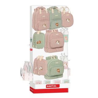 Safta Expositor con 10 Ganchos para Mochilas - Carton Reciclado - Facil de Organizar y Exhibir - Contribuye al Cuidado Ambiental