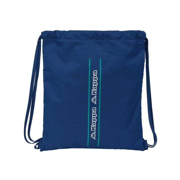 Safta Kappa Marino Saco Plano - Bolsillo con Cremallera - Cierre con Cordones - 5L - Ligero y Portatil - 350x10x400mm - Color Az