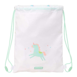 Safta Unicornio Saco Plano - Bolsillo con Cremallera - Cierre con Cordones - 3L - Material Seguro - Ligero y Portatil - 260x10x3