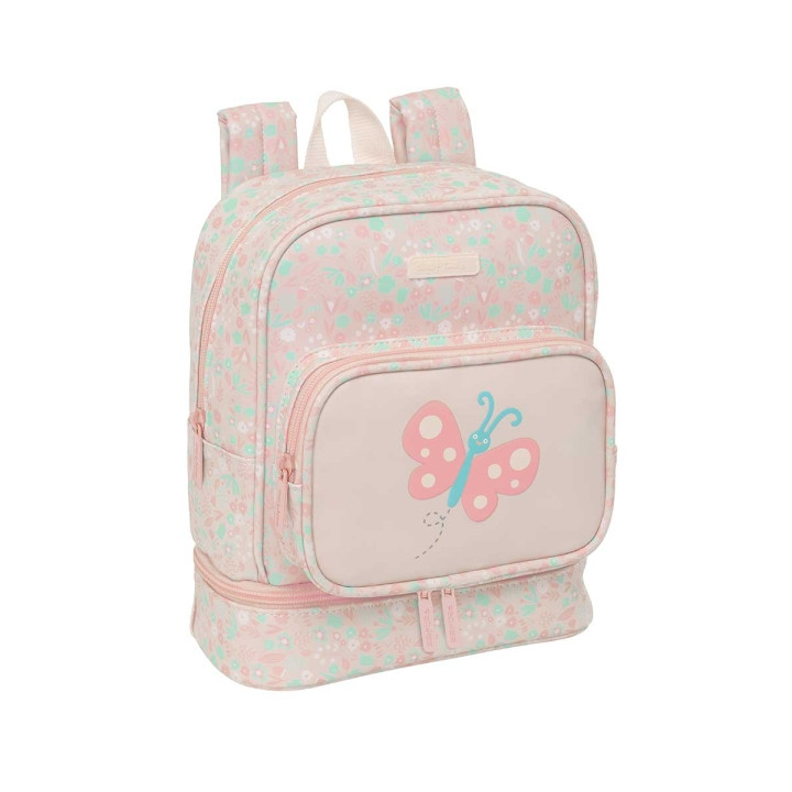 Safta Mariposa Mochila Guarderia - Isotermica - Tarjeta de Identificacion - Compatible con Carrito - Asa Superior - 7.25L - 220x