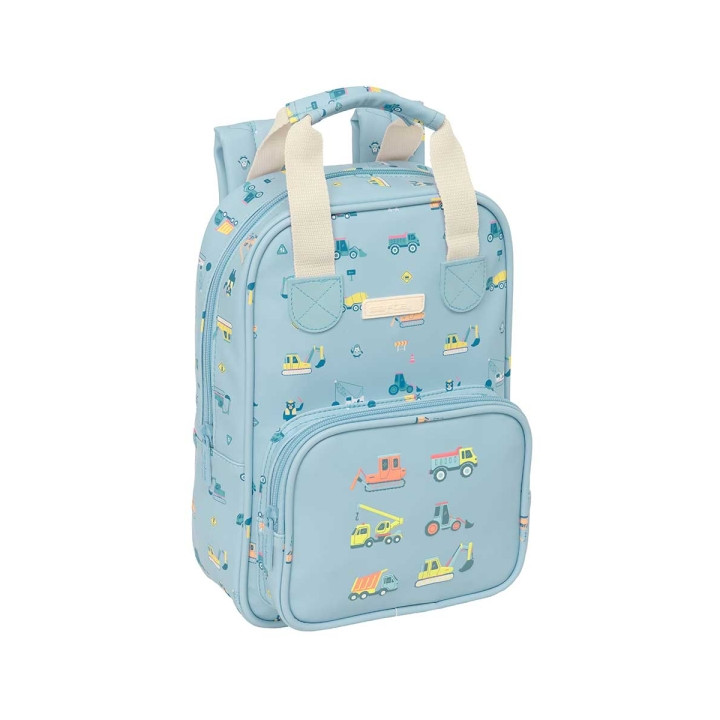 Safta Gruas Mochila Infantil - Bolsillo Frontal - Tarjeta ID - Hombreras Acolchadas - Asa Forrada - 4.50L - 200x80x280mm - Color
