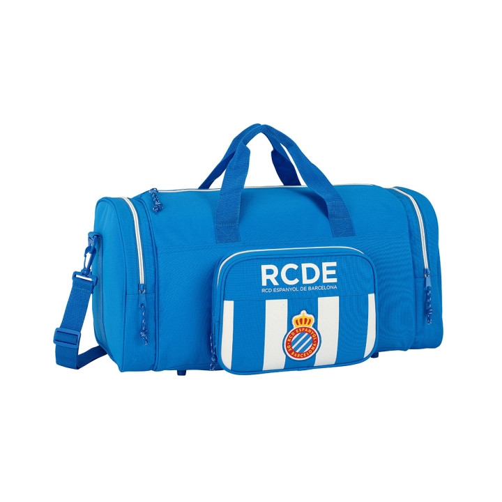 Safta RCD Espanyol Bolsa de Deporte - Bandolera Ajustable - Cremallera Doble - Bolsillo Frontal - Bolsillos Laterales - Fondo Se