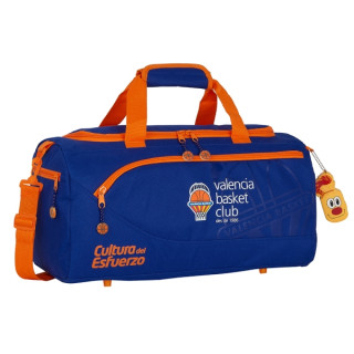 Safta Valencia Basket Bolsa de Deporte - Bandolera Ajustable - Tirador Doble - Bolsillo Frontal - Bolsillos Laterales - Fondo Se