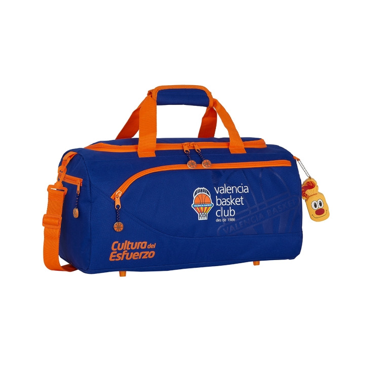 Safta Valencia Basket Bolsa de Deporte - Bandolera Ajustable - Tirador Doble - Bolsillo Frontal - Bolsillos Laterales - Fondo Se