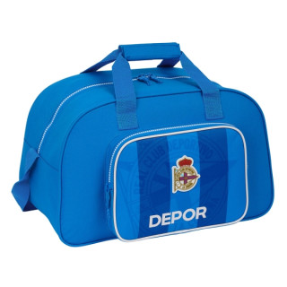 Safta Real Deportivo de la Coruña Bolsa de Deporte - Bolsillo Frontal - Bandolera Ajustable - Tirador Doble - Tacos Proteccion B