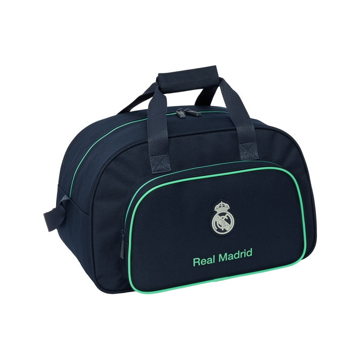 Safta Real Madrid 2ª Equipacion 25/26 Bolsa de Deporte - Bolsillo Frontal - Bandolera Ajustable - Tirador Doble - Base con Tacos