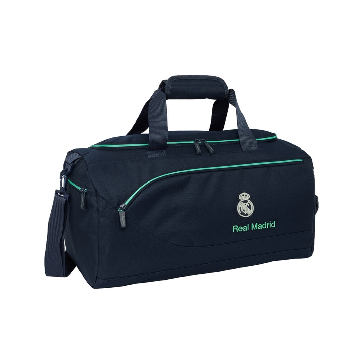 Safta Real Madrid 2ª Equipacion 25/26 Bolsa de Deporte - Bandolera Ajustable - Tirador Doble - Bolsillos Laterales - Fondo Extra