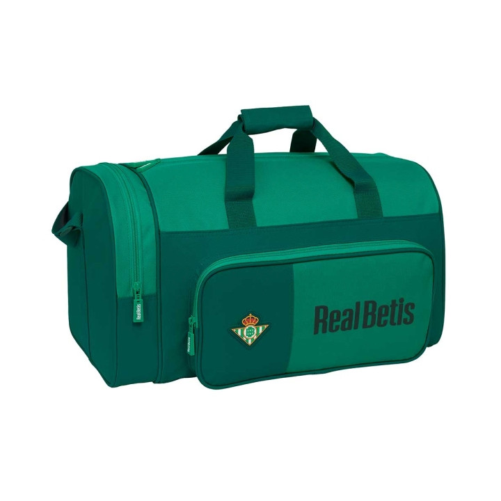 Safta Real Betis Balompie Bolsa de Deporte - Bandolera Ajustable - Bolsillo Frontal - Tacos en la Base - Bolsillo Lateral - Tira