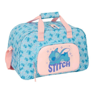 Safta Stitch Ohana Bolsa de Deporte - Bolsillo Frontal - Bandolera Ajustable - Asa Forrada - Doble Cremallera - Tacos en Base -