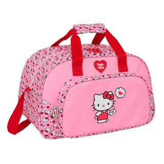Safta Hello Kitty Bolsa de Deporte - Bolsillo Frontal - Bandolera Ajustable - Asa Forrada - Doble Tirador Cremallera - Tacos Pro