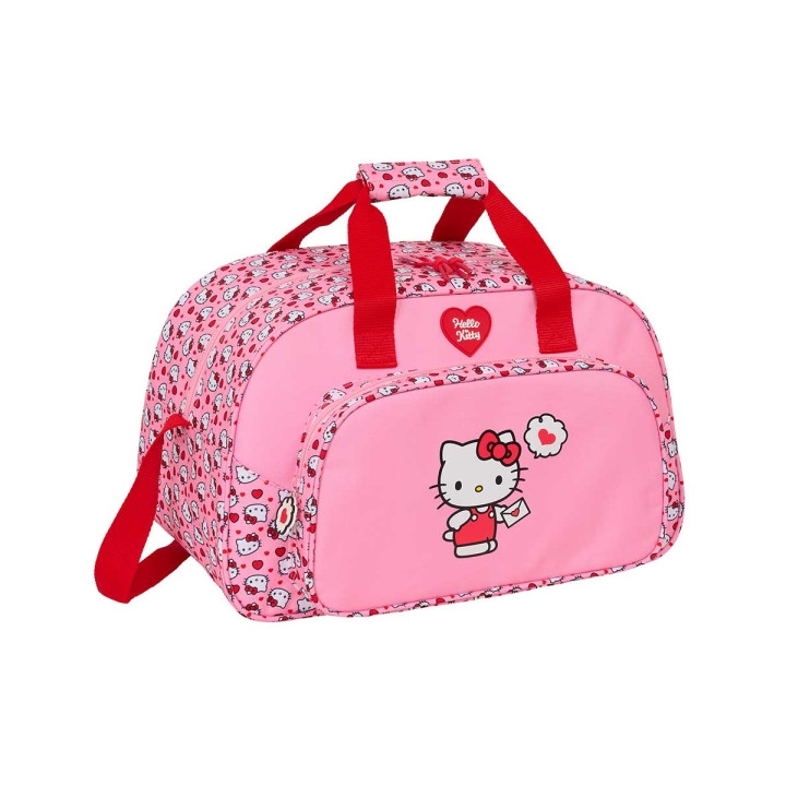 Safta Hello Kitty Bolsa de Deporte - Bolsillo Frontal - Bandolera Ajustable - Asa Forrada - Doble Tirador Cremallera - Tacos Pro
