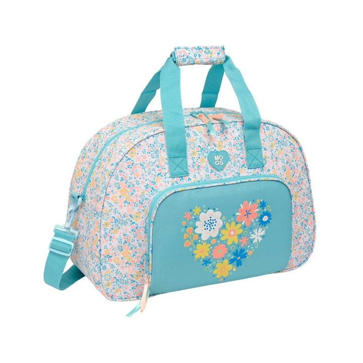 Safta Moos Fiori Bolsa de Deporte - Bandolera Ajustable - Doble Cremallera - Tacos Protectores Base - Fondo Extraible - Material