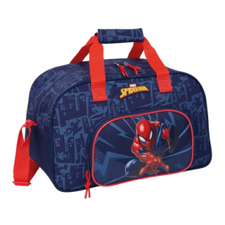 Safta Spider-Man Bolsa de Deporte - Bolsillo Frontal - Bandolera Ajustable - Asa Forrada - Doble Tirador Cremallera - Tacos Prot