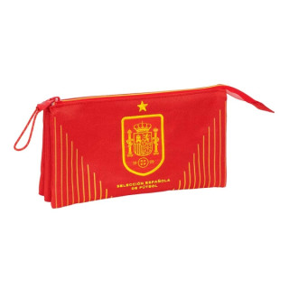 Safta Seleccion Española de Futbol Portatodo - 3 Compartimentos con Cremalleras - Bolsillo Interior - 0.6L - 220x30x120mm - Colo