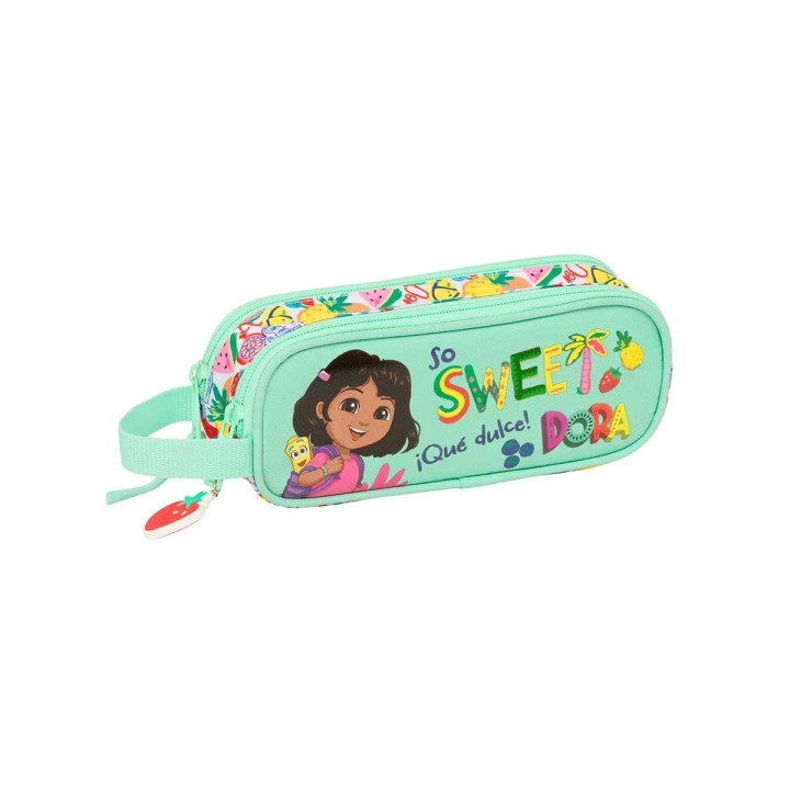 Safta Dora Portatodo - 2 Compartimentos con Cremalleras - Asa Lateral - 1L - 210x60x80mm - Color Menta