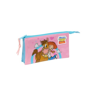 Safta Jessie Portatodo - 3 Compartimentos con Cremalleras - Bolsillo Interior - 0.6L - 220x30x120mm - Color Rosa