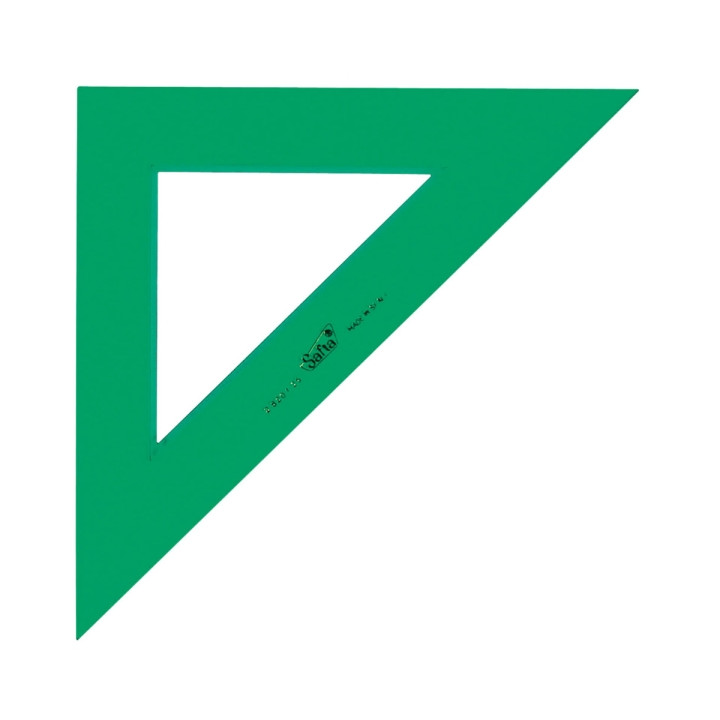 Safta Escuadra de 25cm - Metacrilato - sin Biselado - sin Graduacion - Color Verde