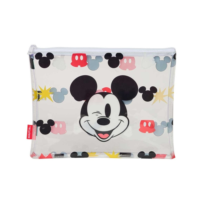 Safta Mickey Mouse Beach Bolsa de Verano - Cremallera - 2L - Ligera y Facil de Llevar - Ideal para Playa y Piscina - 300x230mm -