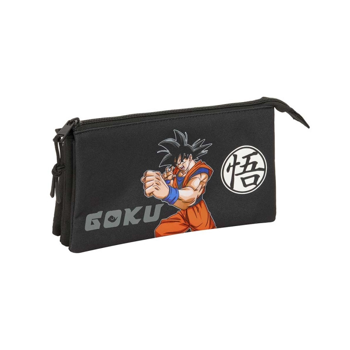 Safta Dragon Ball Portatodo - Cremallera - 0.6L - Bolsillo Interior - 220x30x120mm - Color Negro