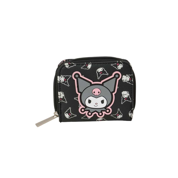 Safta Kuromi Monedero con Billetera - Cierre con Iman - Compartimento de Monedas - 0.10L - 110x20x95mm - Color Negro