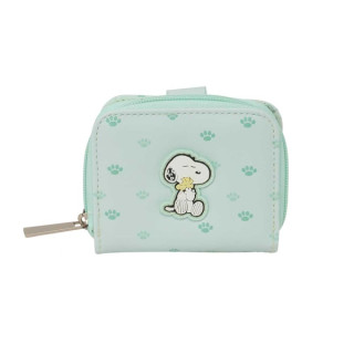 Safta Snoopy Monedero con Billetera - Compartimento con Iman - Cierre con Cremallera - 0.10L - 110x20x95mm - Color Menta