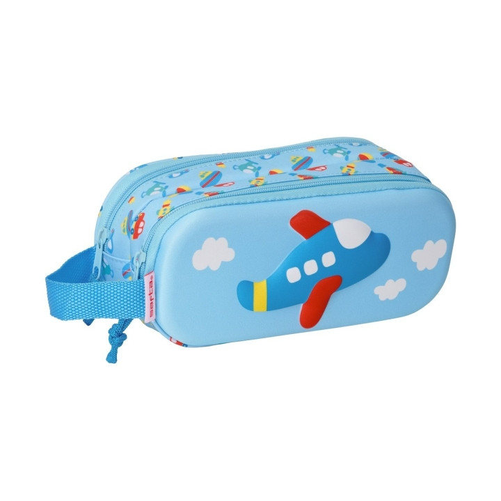 Safta Avion Portatodo - Cremallera - Asa Lateral - Color Azul Claro