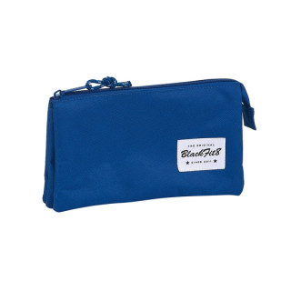 Safta Blackfit8 Oxford Portatodo - 3 Compartimentos con Cremalleras - Bolsillo Interior - 0.6L - 220x30x120mm - Color Azul Oscur