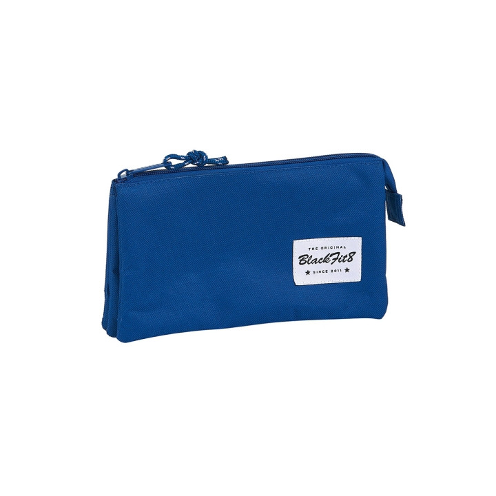 Safta Blackfit8 Oxford Portatodo - 3 Compartimentos con Cremalleras - Bolsillo Interior - 0.6L - 220x30x120mm - Color Azul Oscur