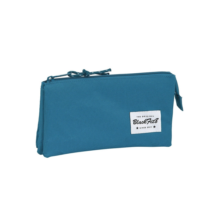 Safta Blackfit8 Egeo Portatodo - 3 Compartimentos con Cremalleras - Bolsillo Interior - 0.6L - 220x30x120mm - Color Azul