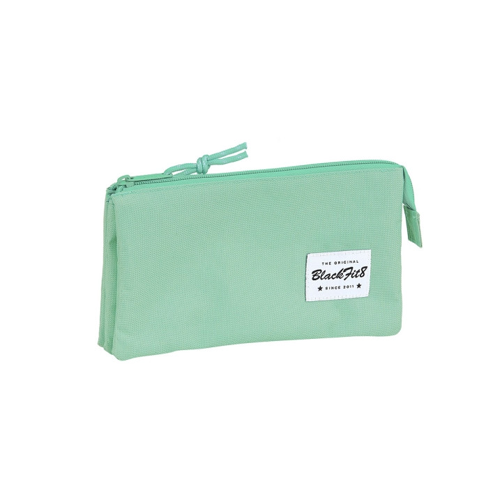 Safta Blackfit8 Portatodo - 3 Compartimentos con Cremalleras - Bolsillo Interior - 0.6L - 220x30x120mm - Color Turquesa