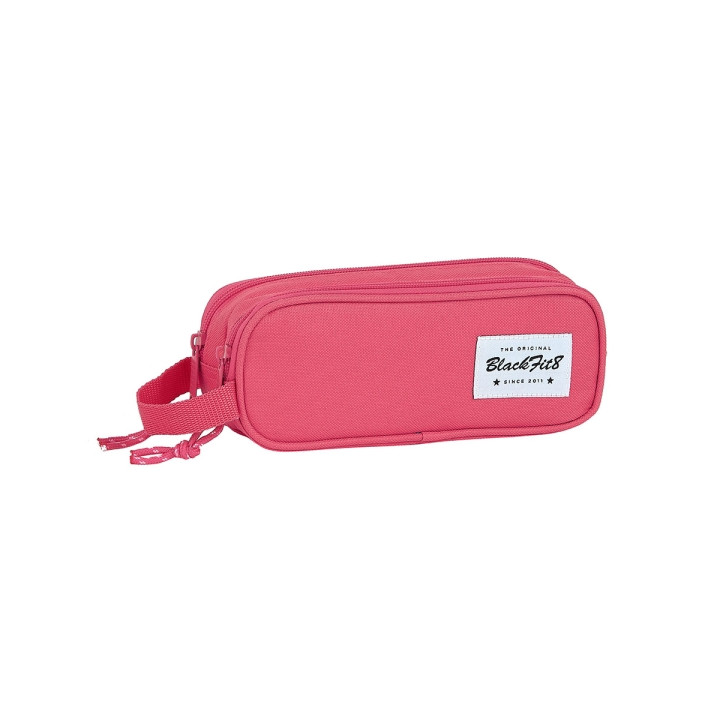 Safta Blackfit8 Fresa Portatodo - 2 Compartimentos con Cremalleras - Asa Lateral - 1L - 210x60x80mm - Color Rosa