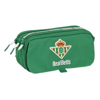 Safta Real Betis Balompie Portatodo - 3 Compartimentos con Cremalleras - Asa Lateral - Bolsillo Frontal - Cinta Adaptable - Mate